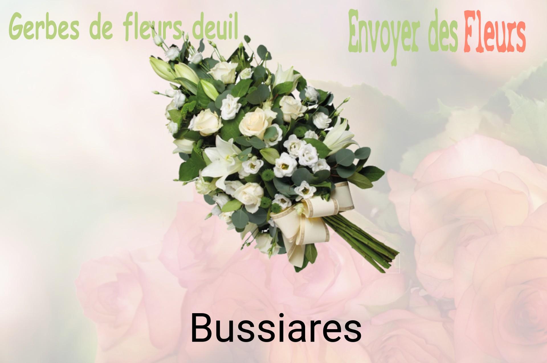 Gerbe de fleurs de deuil livrée à Bussiares